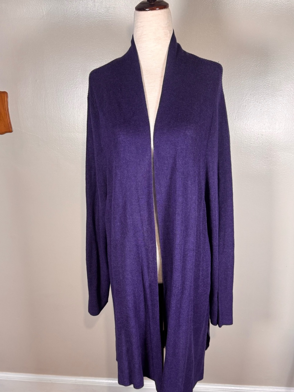 NWT Eileen Fisher Blue Sz 3X Tencel Merino Wool Blend Luxury Minimalist Cardigan